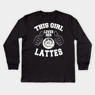 This Girl Loves Her Lattes *(Personalisation available) Kids Long Sleeve T-Shirt